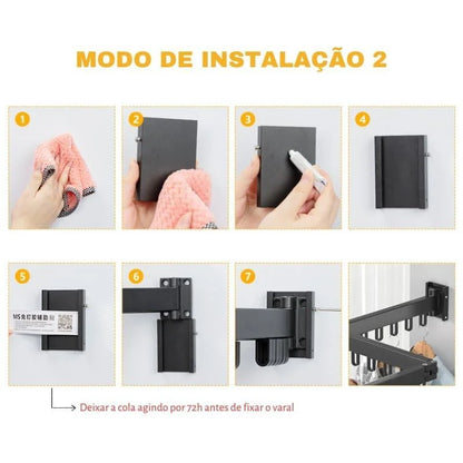 Monzzi Retractable Aluminum Clothesline for Wall Supports up to 25kg