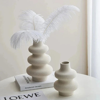 Monzzi Nordic-Inspired Decorative Ceramic Vase for Living Room and Bedroom