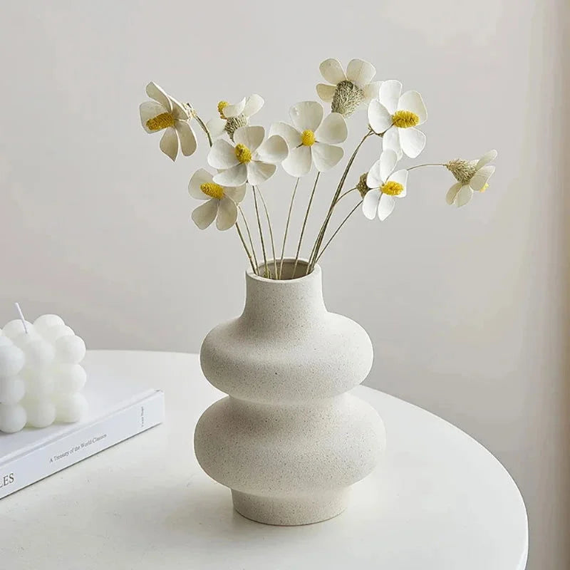 Monzzi Nordic-Inspired Decorative Ceramic Vase for Living Room and Bedroom