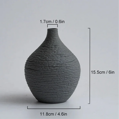 Narrow Mouth Nordic Ceramic Vase for Living Room Decor