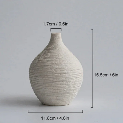 Narrow Mouth Nordic Ceramic Vase for Living Room Decor