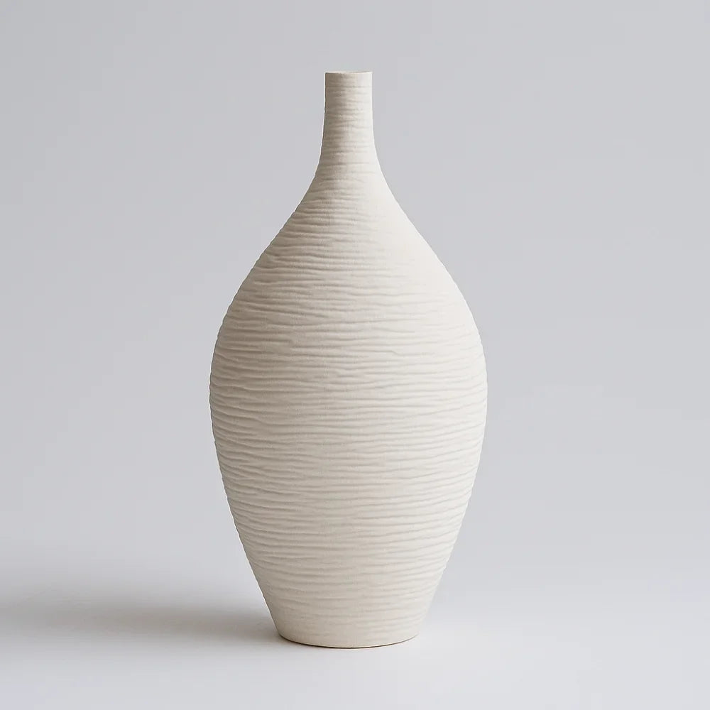 Narrow Mouth Nordic Ceramic Vase for Living Room Decor