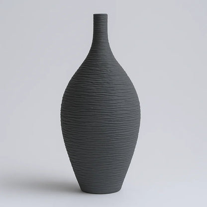 Narrow Mouth Nordic Ceramic Vase for Living Room Decor