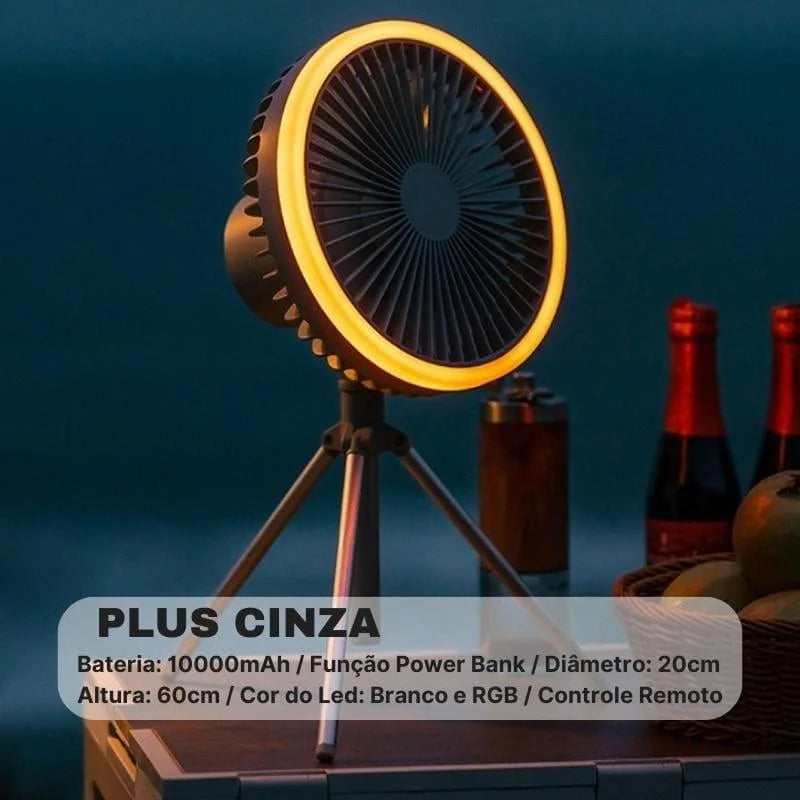 Monzzi Home Rechargeable Black Portable Fan with 3 Speed Settings
