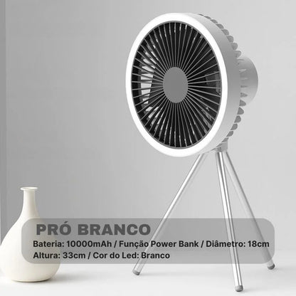 Monzzi Home Rechargeable Black Portable Fan with 3 Speed Settings