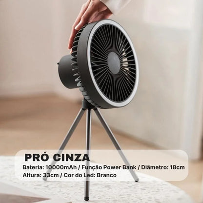 Monzzi Home Rechargeable Black Portable Fan with 3 Speed Settings